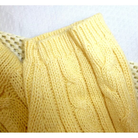 VTG Paul Harris Design Yellow Cable Knit Sweater Large 55% Ramie 45% Cotton - Picture 8 of 12
